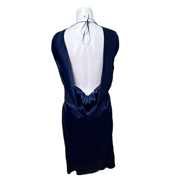 Lanvin Blue Silk Blend Scoop Neck Sheath Dress Timeless Quiet Luxury Classic - Picture 6 of 12